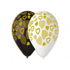 Farebné balóniky so srdiečkami 5 kusov GoDan - čierne, biele Preview