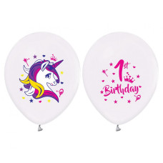 Balóniky 5 kusov GoDan 1st Birthday 1. narodeniny - jednorožec Preview