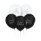 Balóniky 5 kusov GoDan Happy Birthday - čierne/biele