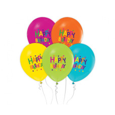 Farebné balóniky 5 kusov GoDan Happy Birthday - hviezdičky Preview