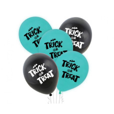 Farebné balóniky 5 kusov GoDan Trick Or Treat - tyrkysové/čierne Preview