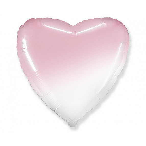 Balónik v tvare srdiečka 1 kus GoDan - biely, ružový
