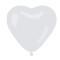 Farebné balóniky v tvare srdiečka 50 kusov GoDan - biele