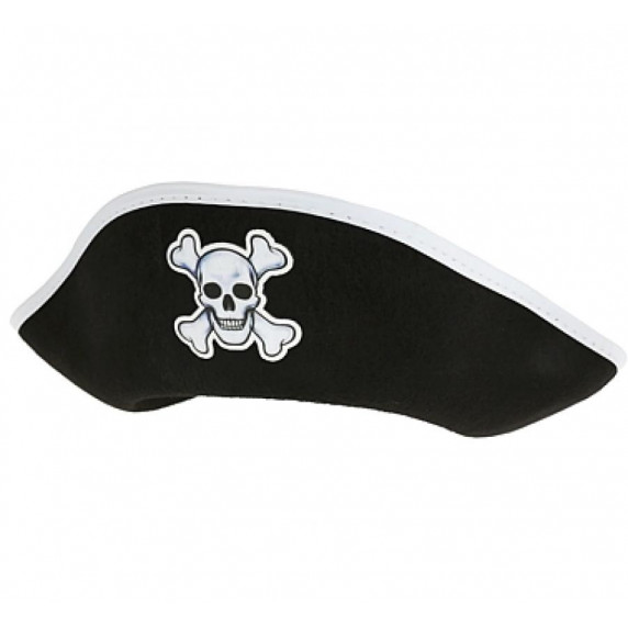 Pirátsky klobúk s lebkou GoDan - čierny