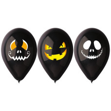 Balóniky 3 kusy GoDan Halloween faces - čierne Preview