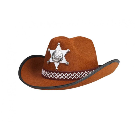 Detský klobúk Sheriff GoDan - tmavohnedý