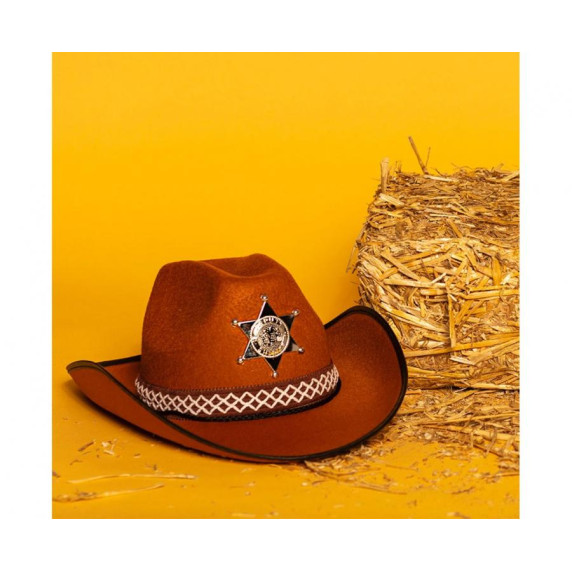 Detský klobúk Sheriff GoDan - tmavohnedý
