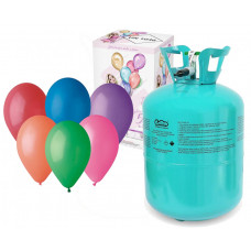 Héliová fľaša na 50 balónov + 25 kusov farebných balónikov GoDan - tyrkysová Preview