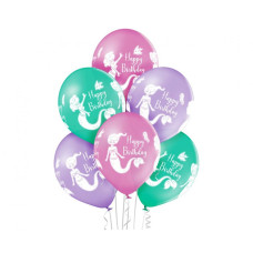 Farebné balóniky 6 kusov GoDan Happy Birthday - morská víla Preview
