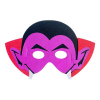 Plstená maska pre deti 24 x 16 cm Upír GoDan Vampire - čierna/fialová 