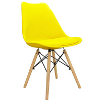 Jedálenská stolička s drevenými nohami s poduškou AGA MR2035Y - žltá 