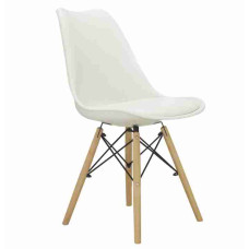 Jedálenská stolička s drevenými nohami s poduškou AGA MR2035W - biela Preview