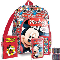 Detský batoh s peračníkom a špirálovým zošitom Kids Licensing - Mickey  