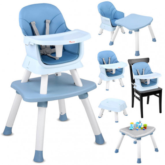 Multifunkčná jedálenská stolička 6 v 1 Inlea4Fun - modrá