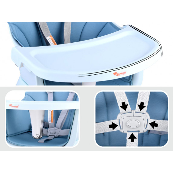 Multifunkčná jedálenská stolička 6 v 1 Inlea4Fun - modrá