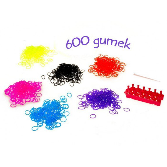 Farebné gumky pre výrobu náramkov 600 kusov Inlea4Fun Loom Band