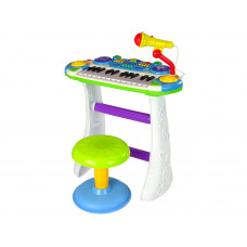 Detské klávesy s mikrofónom a stoličkou Inlea4Fun MUSICAL KEYBORD - modré Preview