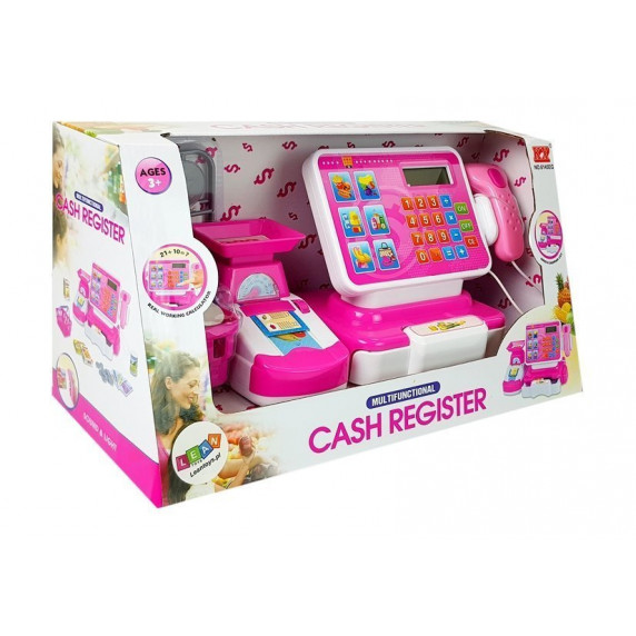 Detská pokladňa Inlea4Fun CASH REGISTER - ružová/biela
