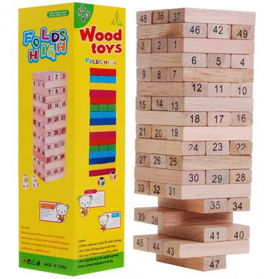 Jenga drevená spoločenská hra Inlea4Fun Wood Toys 