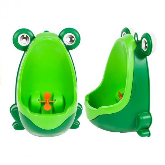 Mini pisoár pre deti v tvare žabky a s prísavkami BabyYuga - zelený