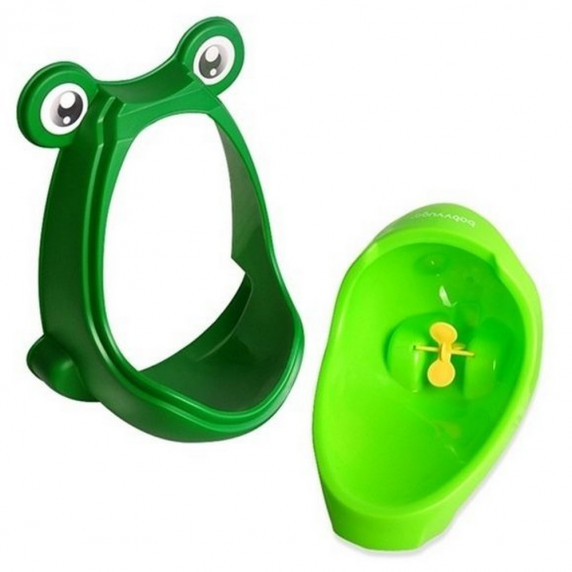 Mini pisoár pre deti v tvare žabky a s prísavkami BabyYuga - zelený