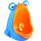 Mini pisoár pre deti v tvare žabky a s prísavkami BabyYuga - modrý/oranžový