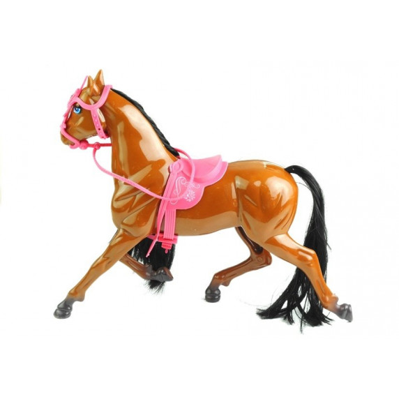 Bábika s hnedým koňom a doplnkami Inlea4Fun HORSES FAMILY 
