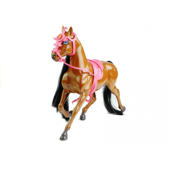 Bábika s hnedým koňom a doplnkami Inlea4Fun HORSES FAMILY 
