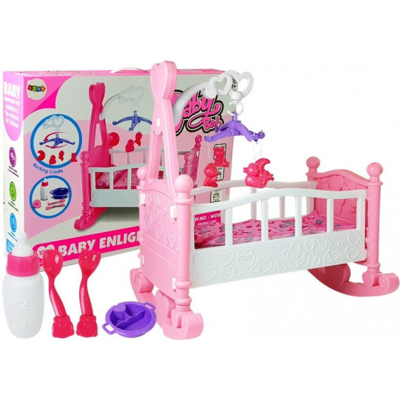 Kolíska pre bábiky BABY BED Inlea4Fun - ružová