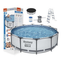Rodinný bazén 366 x 100 cm + kartušová filtrácia a schodíky BESTWAY Steel Pro Frame 56418 