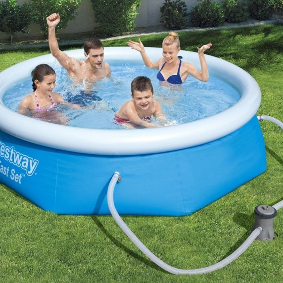 Samonosný rodinný bazén s kartušovou filtráciou 244 x 66 cm BESTWAY Fast Set  57268