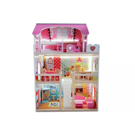 Drevený domček pre bábiky s LED osvetlením Inlea4Fun MELISA