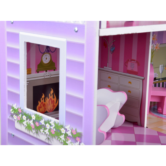 Drevený domček pre bábiky s LED osvetlením Inlea4Fun LILKA