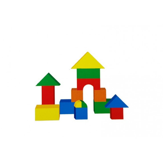 Drevené farebné tvary 131 kusov Inlea4Fun BUILDING BLOCK 