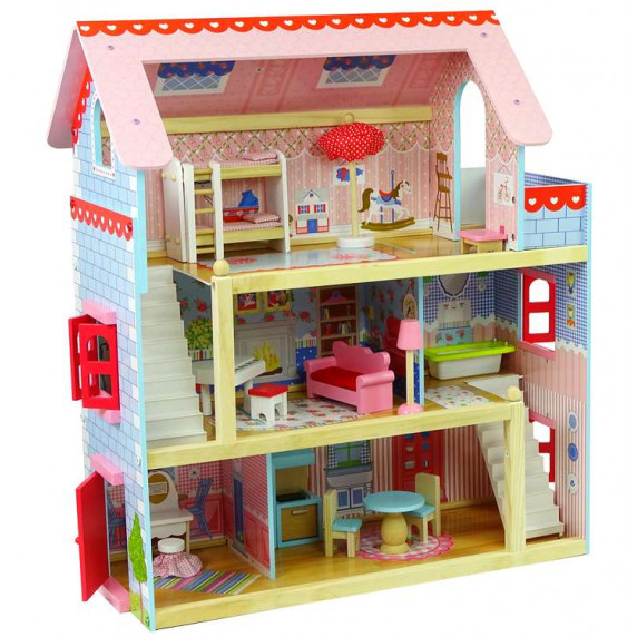 Drevený domček pre bábiky Inlea4Fun MARIKA