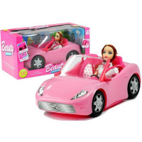 Ružové autíčko Inlea4Fun BEAUTY kabriolet s bábikou 