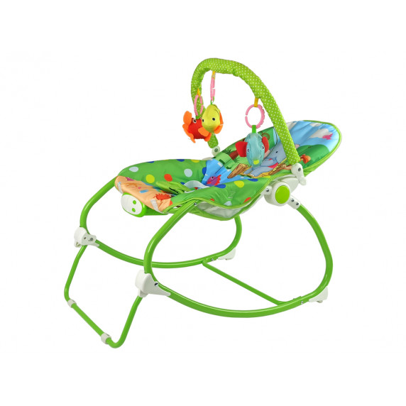 Detské lehátko s vibráciami Inlea4Fun TODDLER ROCKER Rybyčky - zelené