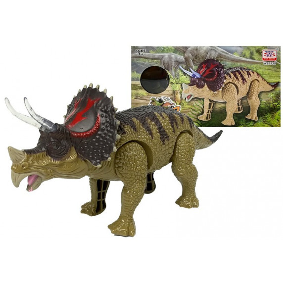 Dinosaurus figúrka na batérie - Triceratops Inlea4Fun - zelená