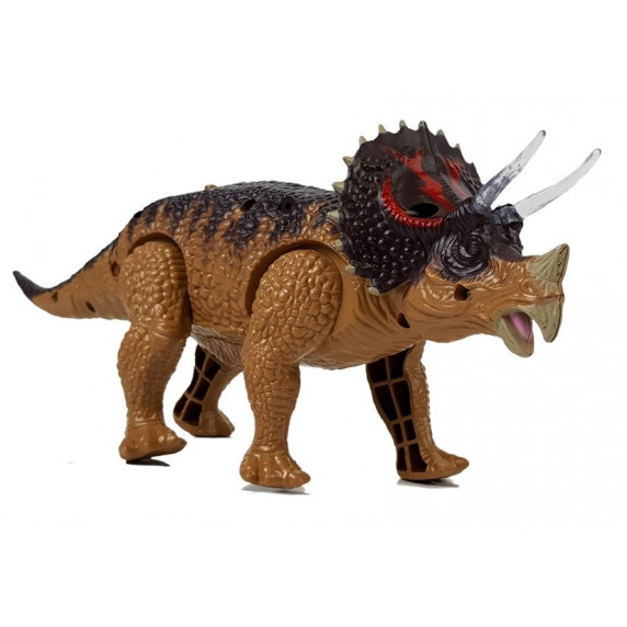 Dinosaurus figúrka na batérie - Triceratops Inlea4Fun - hnedý