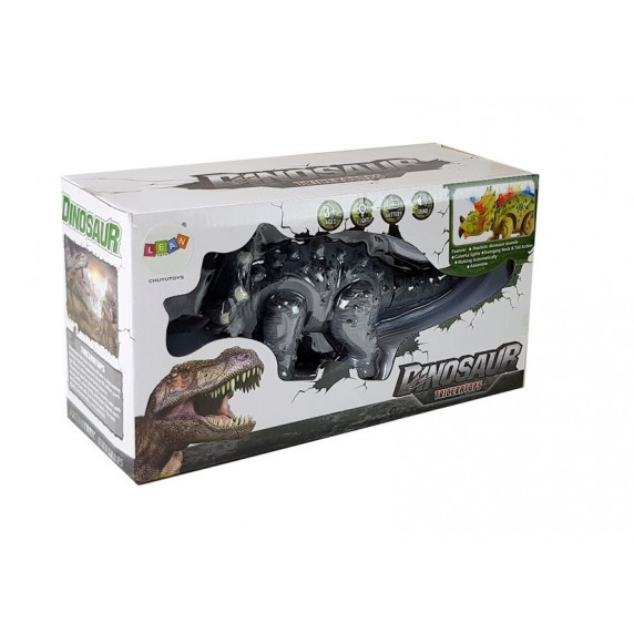 Dinosaurus figúrka na batérie - Triceratops Inlea4Fun - sivý 