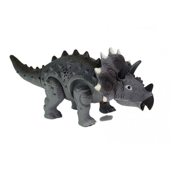Dinosaurus figúrka na batérie - Triceratops Inlea4Fun - sivý 