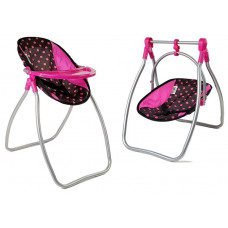 Jedálenská stolička a hojdačka 2v1 pre bábiky Inlea4Fun Doll's Swing Alice Preview