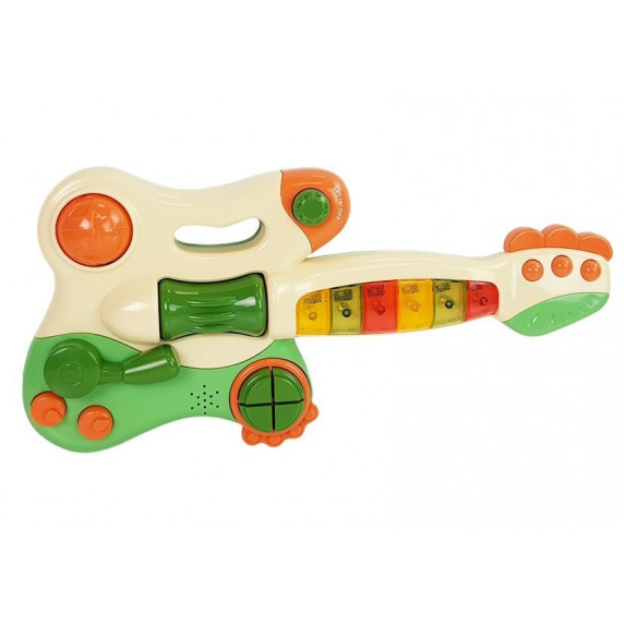 Detská interaktívna gitara Inlea4Fun FAN SHENG DA - béžovo/zelená