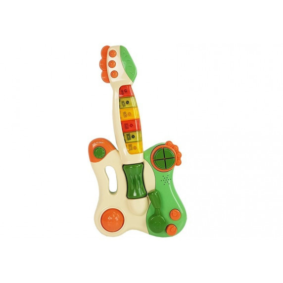 Detská interaktívna gitara Inlea4Fun FAN SHENG DA - béžovo/zelená