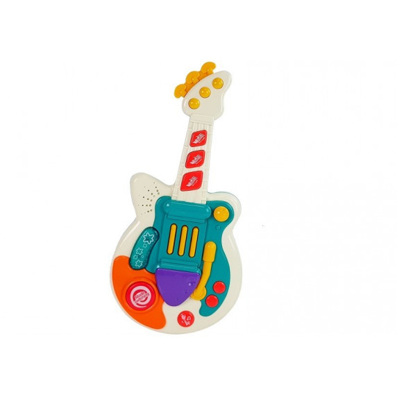 Detská interaktívna gitara Inlea4Fun FAN SHENG DA - tyrkysovo/biela