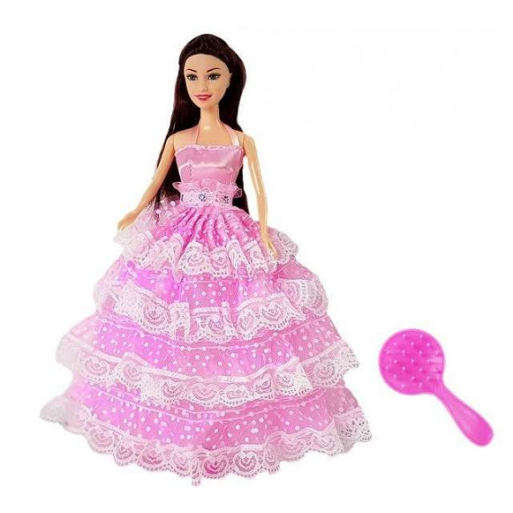 Dlhovlasá bábika Inlea4Fun BIRTHDAY WISHES 28 cm - s ružovými šatami
