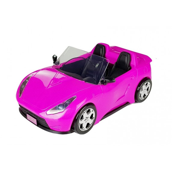 Inlea4Fun FASHION TRAVEL Ružové autíčko kabriolet pre bábiky 34 cm
