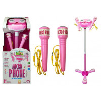 Karaoke mikrofón so stojanom Inlea4Fun MIKRO PHONE - ružový 
