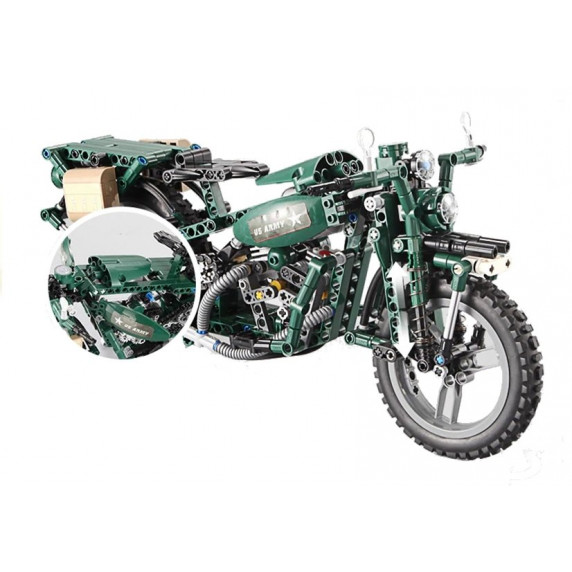Stavebnica vojenská motorka Inlea4Fun DETECH 550 ks