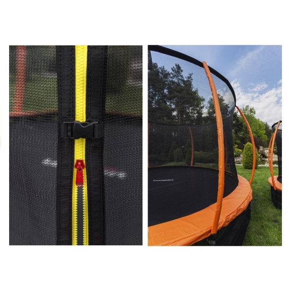 Trampolína 500 cm s vnútornou ochrannou sieťou LEAN SPORT BEST 16 ft - oranžová